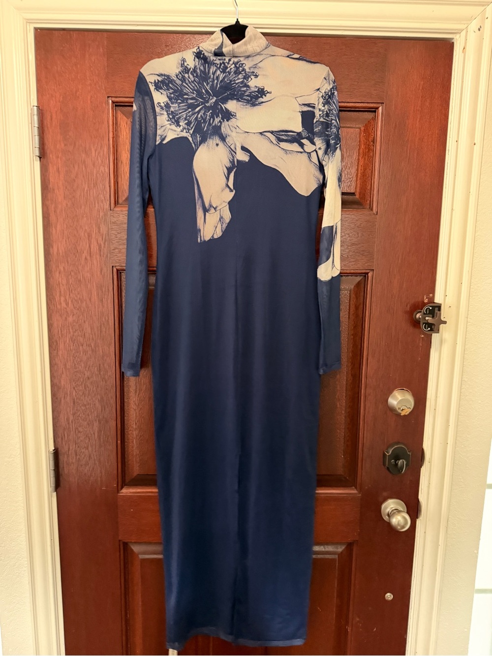 Mock Neck Printed Mesh Dress - Picture 3 of 5